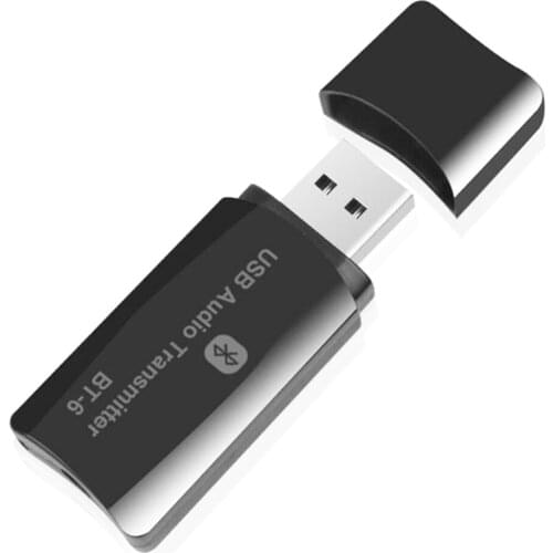 20pcs/lot BT-6 2 in 1 Wireless USB Bluetooth 5.0 Music Audio Aux Receiver Transmitter Adapter for PC Computer Headphone Car