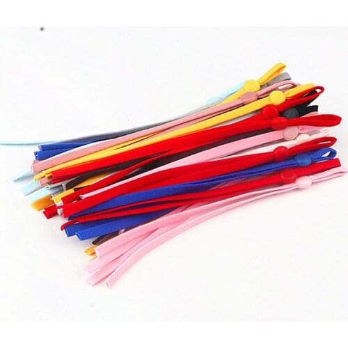 100Pcs 30cm Mask Sewing Elastic Band Cord with Adjustable Buckle Stretchy Mask Earloop Lanyard Earmuff Rope DIY Making Supplies