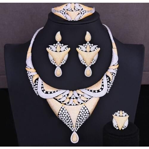 GODKI Luxury Women Necklace Bangle Earrings Ring Noble Statement Bridal Wedding Attractive Elegant Romantic Jewelry Sets 2019