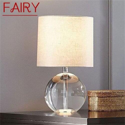 FAIRY Dimmer Table Light Contemporary Simple Desk Lamp Round Crystal LED for Home Bed Room Decoration