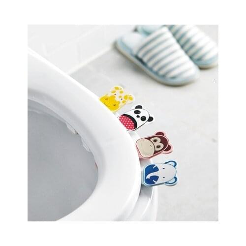 4pc Toilet Closestool Seat Handle Foldable Sanitary Seat Cover Lifting Device Toilet Seat Cover Lifter With Adhesive For Travel