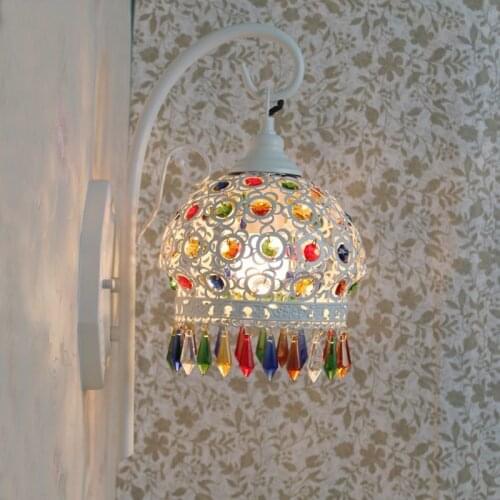 Vintage blue wall light nordic decoration home living room decoration led mirror light corridor aisle dining room wall lamp