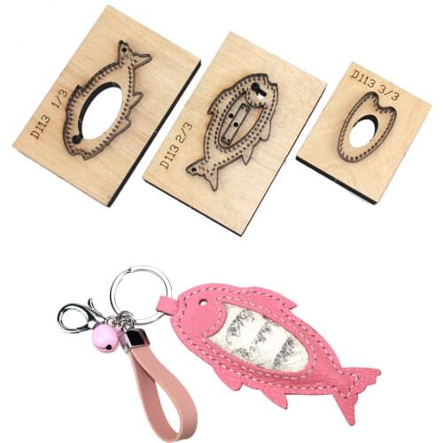 Japan steel blade dies Cutter Fish Shaped Pattern for DIY leather craft key ring knife mould die cut hand punch tool 50x100mm