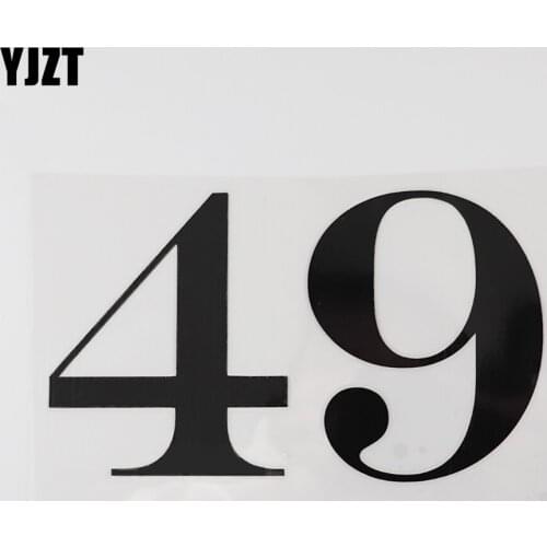 YJZT 16.9CM×10CM Personality 49 Numbers Motorcycle Decal Black/Silver Car Stickers Vinyl 13D-0782