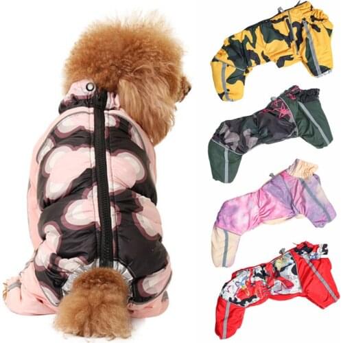 Winter Thicken Male Female Dog Jumpsuit for Small Medium Dogs Warm Fleece Pet Clothes Pomeranian Poodle Overalls mascotas Romper