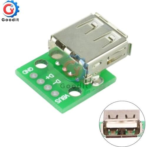 1pcs Type A Female USB To DIP 2.54MM PCB Board Adapter Converter Breadboard For Arduino connector USB 2 Switch Board