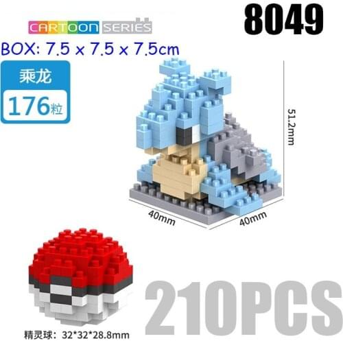 20 New Style Pokemon Mini DIY Assembled Building Blocks Charmander Squirtle Bulbasaur Pikachu Figure Doll Anime Fun Plastic Toys