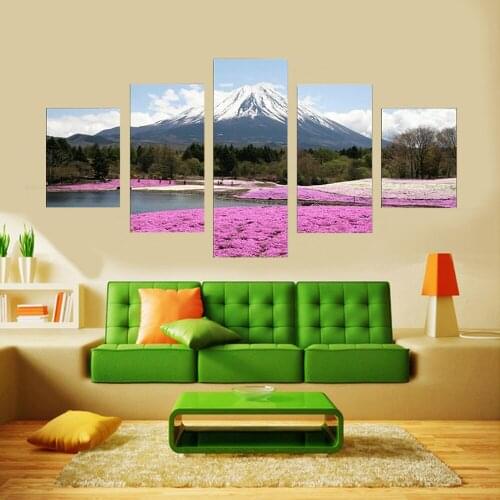 5 Piece Wall Art Canvas Painting Landscape Majestic Mountain Poster Modern Decorative Framework Bedroom Decoration Pictures