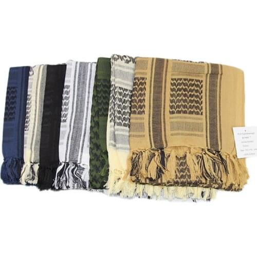Military Outdoor Hiking Cotton Scarf Thickened For Men Women scarft Arab Tactical Desert Scarfs Army Shemagh Scarves With Tassel