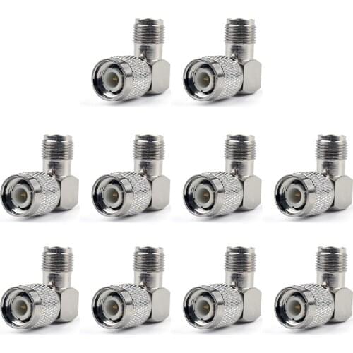Artudatech 1Pcs/10Pcs Adapter 90° TNC Plug Male To TNC Female Jack RF Connector Right Angle M/F Parts