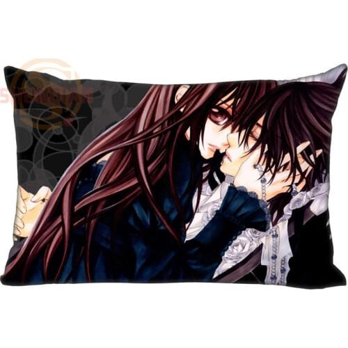 Custom Pillowcase Anime Vampire Knight Rectangle Zipper Throw Pillow Case Satin Soft No Fade Pillow Cover 45x35cm(One Side)