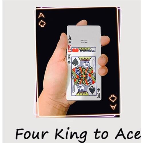 Four King to Ace Magic Tricks Playing Card Deck Magician Close Up Street Illusion Gimmick Mentalism Puzzle Toy Magia Funny