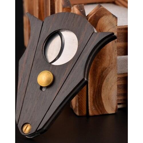 Wooden Cigar Cutter Elegant Stainless Steel Blade Cutter Gadgets Zigarre Cutter Knife Cuban Cohiba Cigars Scissors