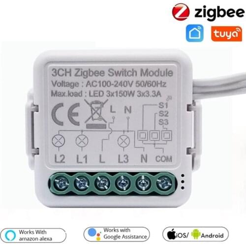 DIY Mini WiFi Smart Light Dimmer Switch Module Smart Life Tuya Remote Control Work with Alexa Google Home 3 Way 3 Gang Switches