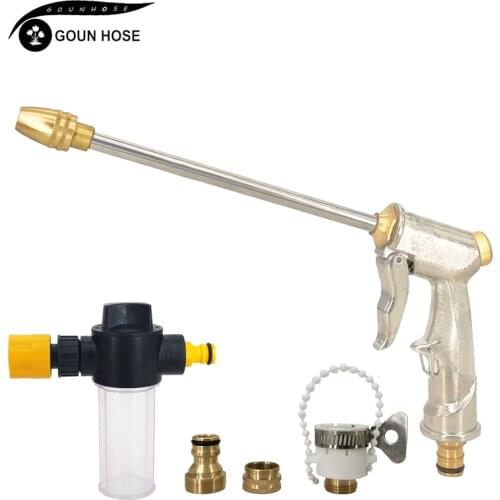 GOUN HOSE High Pressure Water Gun Garden Hose Spray Nozzle Adjustable Metal Foam Lance Washing Car Cleaning Tools Dropship