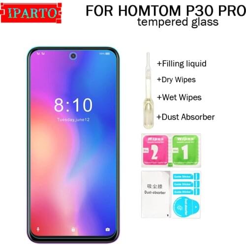 HOMTOM P30 PRO Tempered Glass 100% Good Quality Premium 9H Screen Protector Film Accessories for P30 PRO (Not 100% Covered)