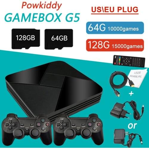 Powkiddy G5 S905L Video Game Console Mini Game Box Emulator 10000/15000+ Games WiFi Retro TV Box Gaming Player Wired/Wireless