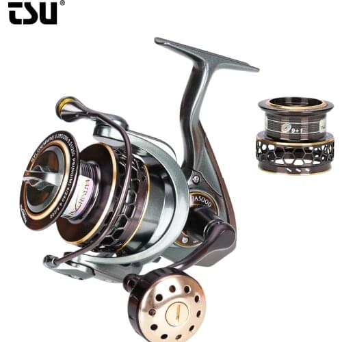 TSURINOYA 2 Spool Spinning Fishing Reel JAGUAR 4000 5000 7kg Drag Long Casting Sea Fishing Deep Spool Carp Wheel Feeder Reel