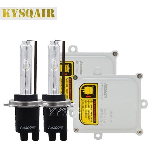 KYSQAIR 55W Aozoom Xenon Bulb Ballast HID Headlight Kit ABN06 Fast Start Slim Ballast AC 12V 5500K H1 H7 H11 D2H Xenon Lamp Bulb