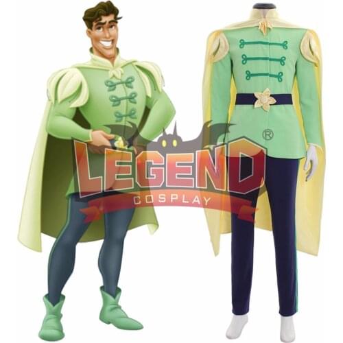 The Frog Prince Naveen outfit Halloween Adult Men Cosplay Costume price charming outfit with cloak mens outift custom made