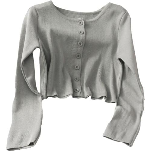 Summer Women Sweaters Korean Chic Fashion Knitted Single Breasted Jumpers Open Stitch Sunscreen Cardigan Sexy Ladies Short Tops