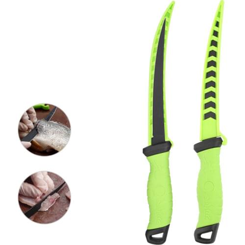 Scraping Fish Scales Cutting Fish Fillets Fishing Knife Rubber-plastic Handle Stainless Steel Multi-function Non-slip