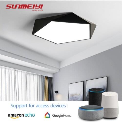 Nordic Dimmable LED Ceiling Lights White/Black Intelligent Light For Kids Bedroom Living room Corridor Surface Mount Art deco