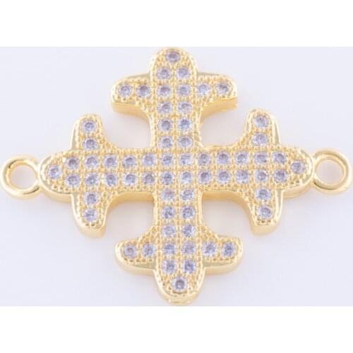 Supplies For Jewelry 5pcs Zircon Crosses Charms For Bracelet Jewelry Making Diy Copper Micro Pave Initial Charms Wholesale