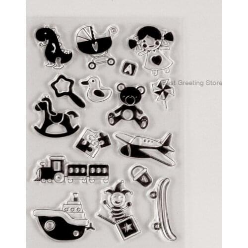 Cute baby toy clear stamps for scrapbooking embellishments,kids toy stamps crafting stamps