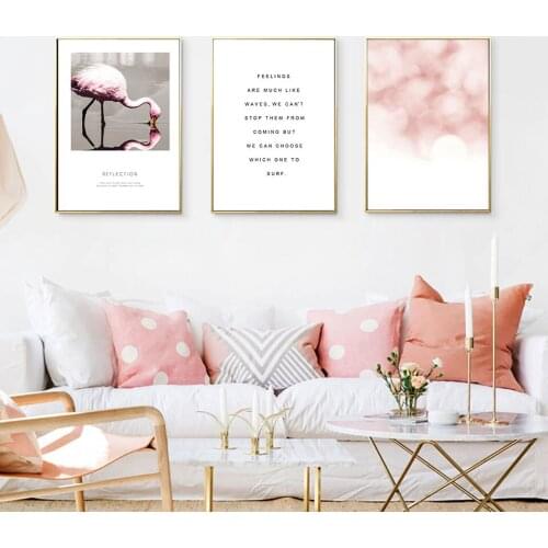 Flamingo Nordic Poster Landscape Canvas Painting Stockholm Plant Quote Wall Art Pictures For Living Room Modern Decorative Prins