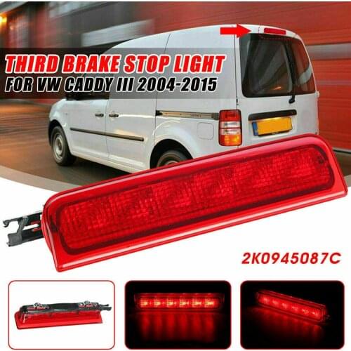1 Piece LED Red Rear High Level Brake Stop Light Lamp Fit For VW Caddy MK3 2004-15 Estate Tail Stop Lamp Bulbs 2K0945087A 2K094
