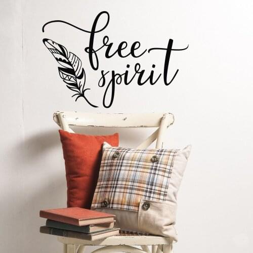 Free Spirit Vinyl Wall Decal Tribal Nursery Wall Art Decor Bohemian Wall stickers for Bedroom Feather Decals Boho Decor G338