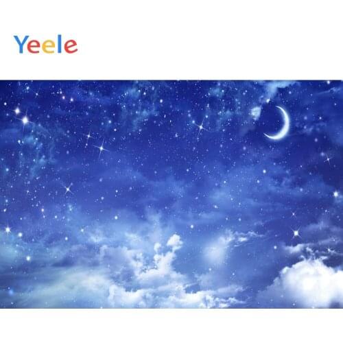 Yeele Moon Starry Meteors Cloudy Night Sky Child Baby Photophy Backdrop Custome Vinyl Photographic Backgrounds For Photo Studio