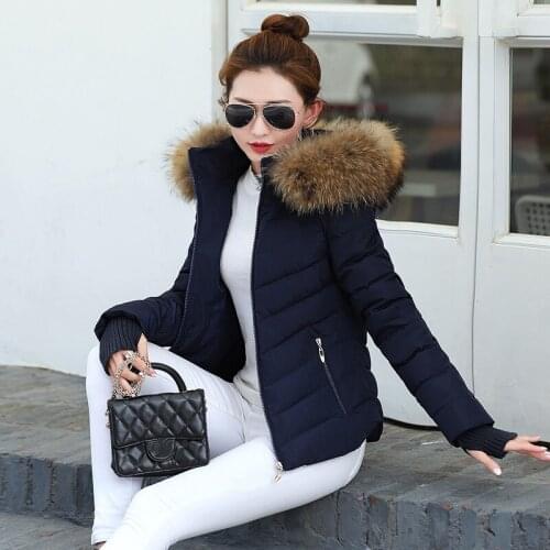 Winter Coat Women Winter Jacket Womens Parkas Gloves warm detachable fur collar detachable hat Slim fit Outwear