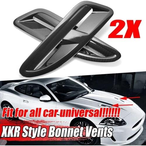1 Pair XKR Style Universal Car Front Hoods Bonnet Vents Air Outlet Cover Trim for Jaguar XKR XK8