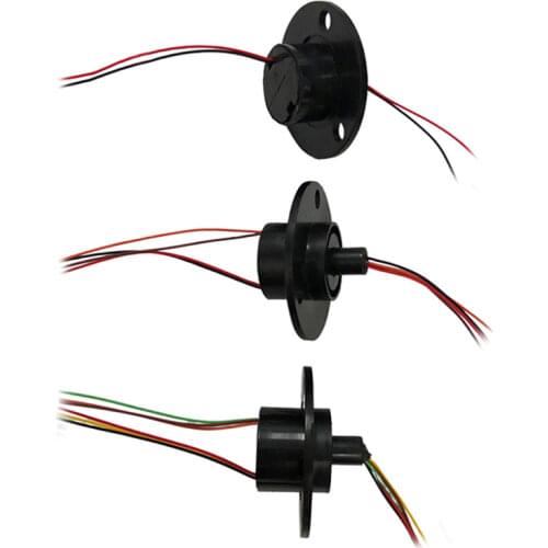 1pc Mini Flange Slip Ring Dia.22mm 2A 2/4/6/8/12/18/24CH Channels Wires Conductive Ring Brush Slipring Rotating Electric Joint