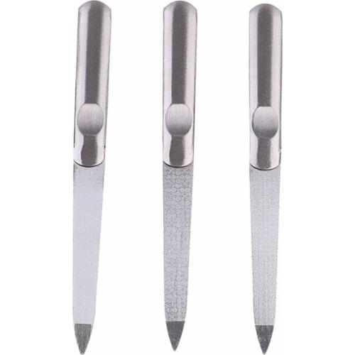 1pcs/lot Professional Stainless Steel Nail File Buffer Metal Double Side Grinding Rod Manicure Pedicure Scrub Nail Arts Tools