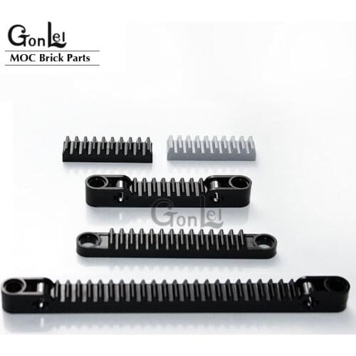 10Pcs/lot High-Tech Gear Rack 1x4 1x7 1x8 1x13 Compatible 87761 64781 6630 3743 MOC Building Blocks Bricks Toys Technical Parts