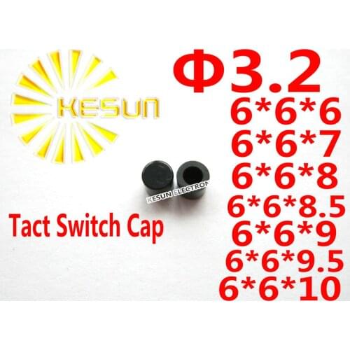 1000PCS BLACK Cap For 6X6 Tact Switch Push button Switch Micro Switch