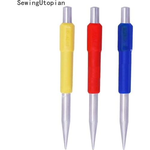 3PCS Rubber Handle Center Punch Pin Center Hole Positioning Assembler Punch Spring Loaded Metal Wood Press Starting Holes Tool
