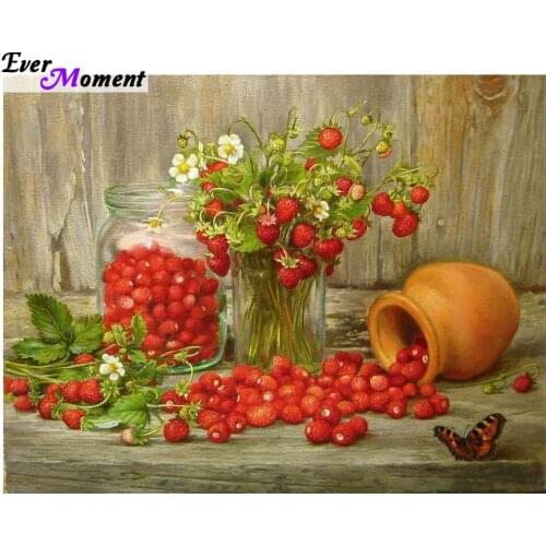 5D Diy Diamond Painting Mosaic Art Needlework Strawberry Picture Of Rhinestone Cross Stitch Diamond Embroidery Still Life ASF527