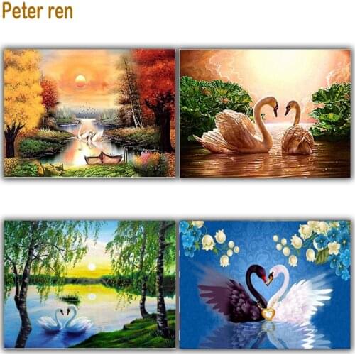 Diy diamond painting Round\square resin rhinestone diamond mosaic Picture of Rhinestone full Diamond embroidery "Beautiful swan"