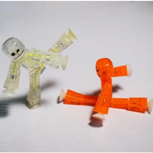 Random color DIY Creat Animation Film Stik Bot Toys Animation Toy Shed Dolls with Sucker Stik bot Screen