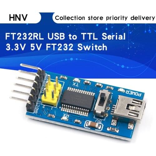1pc Basic Breakout Board for arduino FTDI FT232RL USB To TTL Serial IC Adapter Converter Module for arduino 3.3V 5V FT232 Switch
