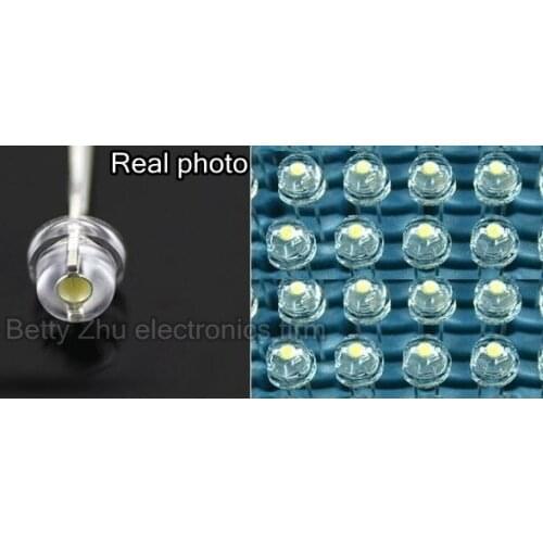 5000PCS/LOT white 5mm straw hat LED lamp beads super bright LED big core Light-emitting diodes (leds)