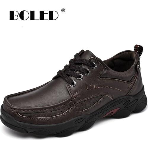 Natural Leather Men Boots Vintage Outdoor Ankle Boots Shoes Comfort Non-slip Autumn Shoes Plus Size Retro Shoes Men