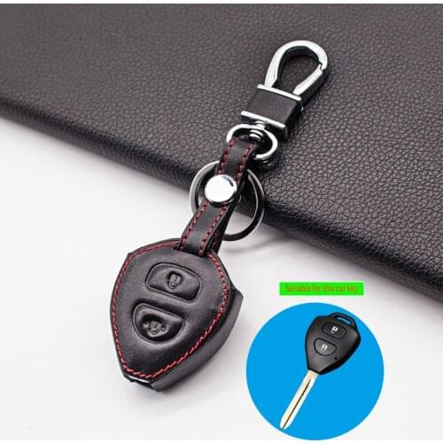 Soft Texture 2 Buttons Leather Key Case Shell Cover For Toyota Camry Highlander Corolla Hilux Vitz Vios Rav4 Aqua Land Cruis