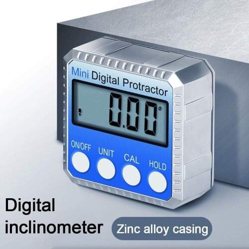 360 Degree Digital Angle Finder LCD Digital Angle Gauge Waterproof Protractor Inclinometer Square Box with Magnetic Base