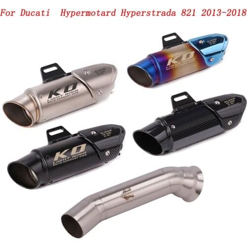 Escape Motorcycle Exhaust Mid Connect Pipe And Muffler Stainless Steel For Ducati Hypermotard Hyperstrada 821 2013-2018