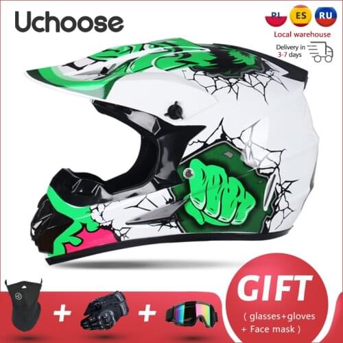 Motorcycle Helmet Professional New Motor Off-road Helmet Downhill Racing Motocross Casque Moto Helmet 3 Free Gift Suitable Kid